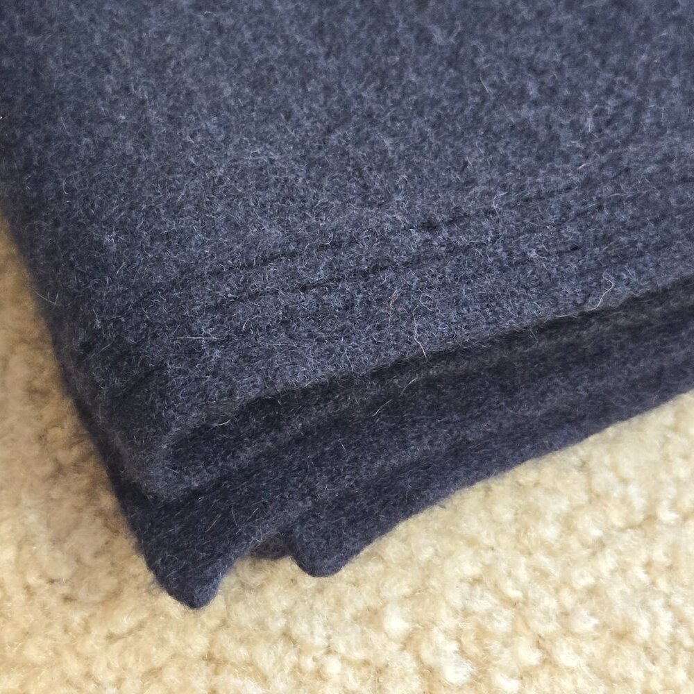 Thick BLACK Cashmere Oversized Scarf Brushed Felted - Picture 11 of 11